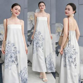 Đầm 2 Dây Dáng Suông In Họa Tiết Chất Vải Mềm Mịn Nhẹ Váy Maxi Freesize Mặc Nhà, Đi Chơi, Đi Biển VD01 - BEEKIDS