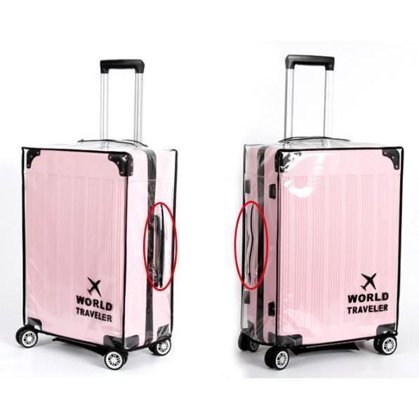 Áo trùm vali nhựa trắng trong 18-30inch khe kéo-có viền chống bụi bẩn