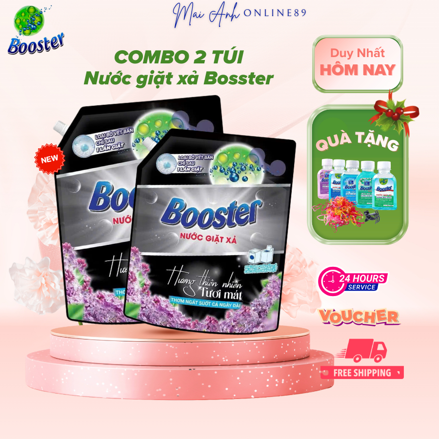 [MỚI] Combo 2 túi Nước giặt xả Bosster 2in1 - Sạch sâu, Thơm lâu, Hàng chính hãng