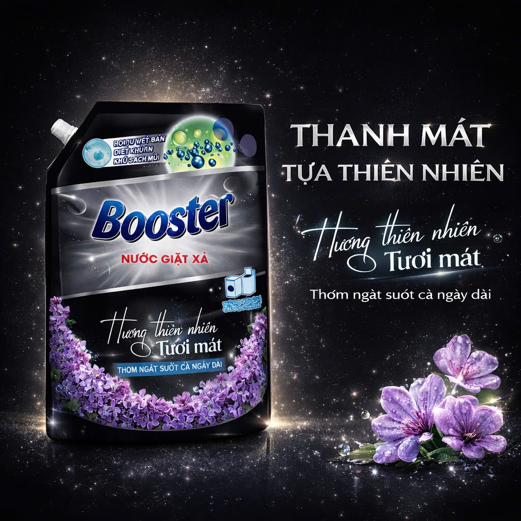 [MỚI] Combo 2 túi Nước giặt xả Bosster 2in1 - Sạch sâu, Thơm lâu, Hàng chính hãng