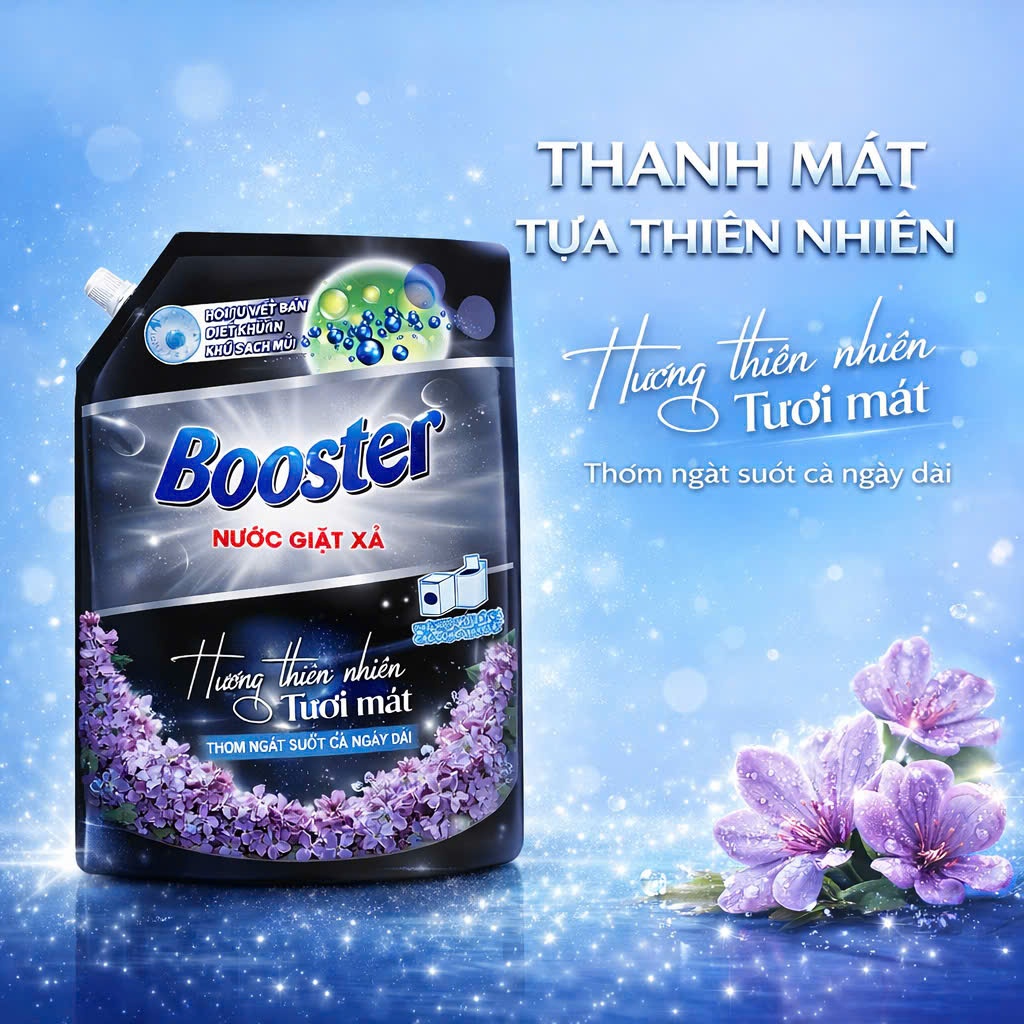[MỚI] Combo 2 túi Nước giặt xả Bosster 2in1 - Sạch sâu, Thơm lâu, Hàng chính hãng