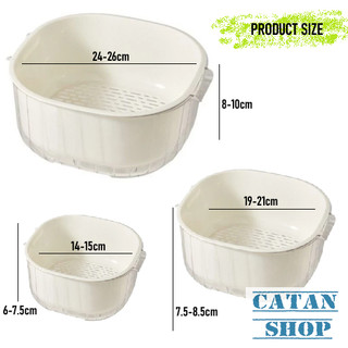 Bộ 6 Món Rổ Chậu Trong Suốt 3 Size Nhựa PP Cao Cấp Có Tay Cầm Đa Năng Tiện Lợi Tặng Kèm Sticker