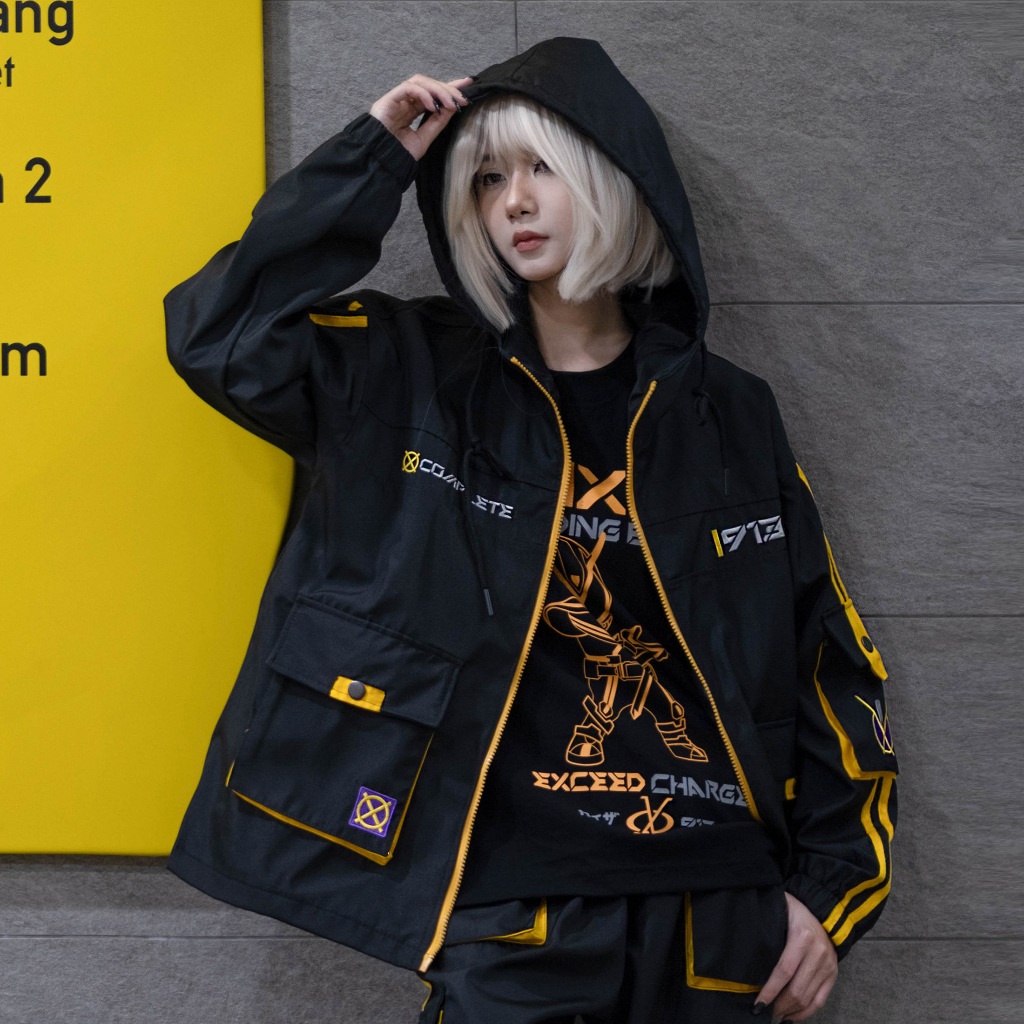 Áo Khoác Kaixa Dù Thêu Nam Nữ Unisex Form Rộng Oversized