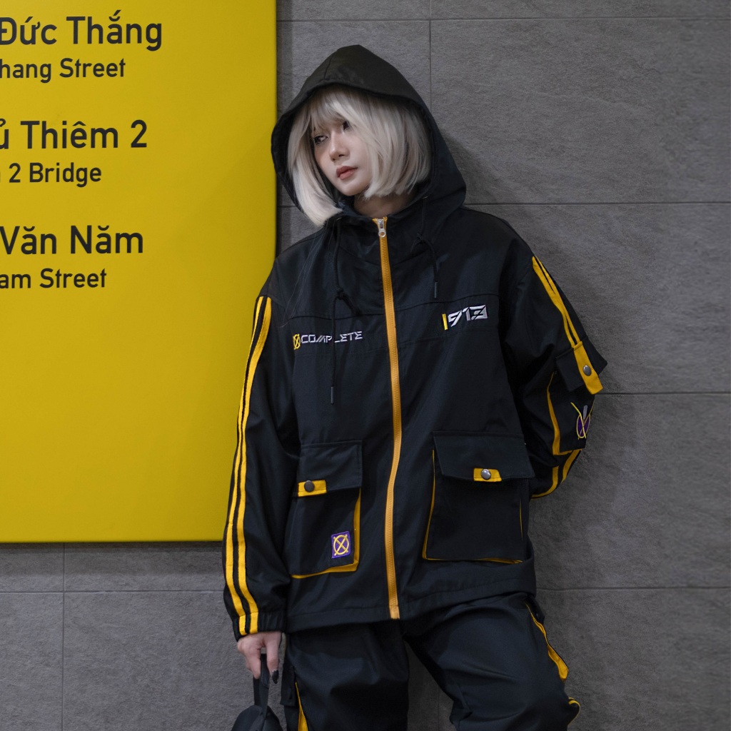 Áo Khoác Kaixa Dù Thêu Nam Nữ Unisex Form Rộng Oversized
