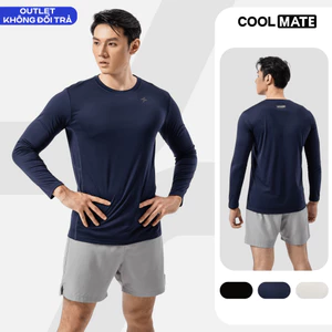 Áo dài tay nam thể thao Essential tập Gym, Pickleball co giãn, thấm hút tốt Coolmate