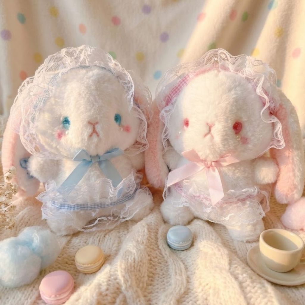 Gấu Bông Thỏ Lolita Dễ Thương, Thú Nhồi Bông Thỏ Mặc Váy Ren Đính Nơ Đáng Yêu Quà Tặng Sinh Nhật Cho Bé,Bạn Gái
