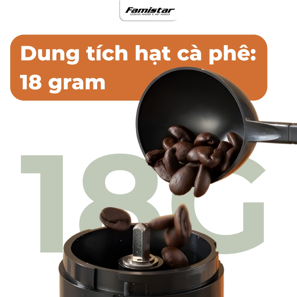 Máy Xay Cà Phê Mini Cầm Tay Cao Cấp Famistar , Lõi Gốm Xay Hạt Giữ Trọn Hương Vị, Nhỏ Gọn Tiện Lợi