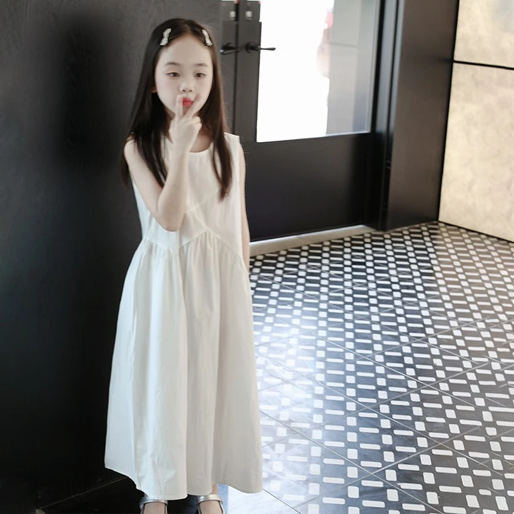 ( Váy thô ) Váy maxi thô dáng suông dài cho bé gái 15-42kg Váy đi biển