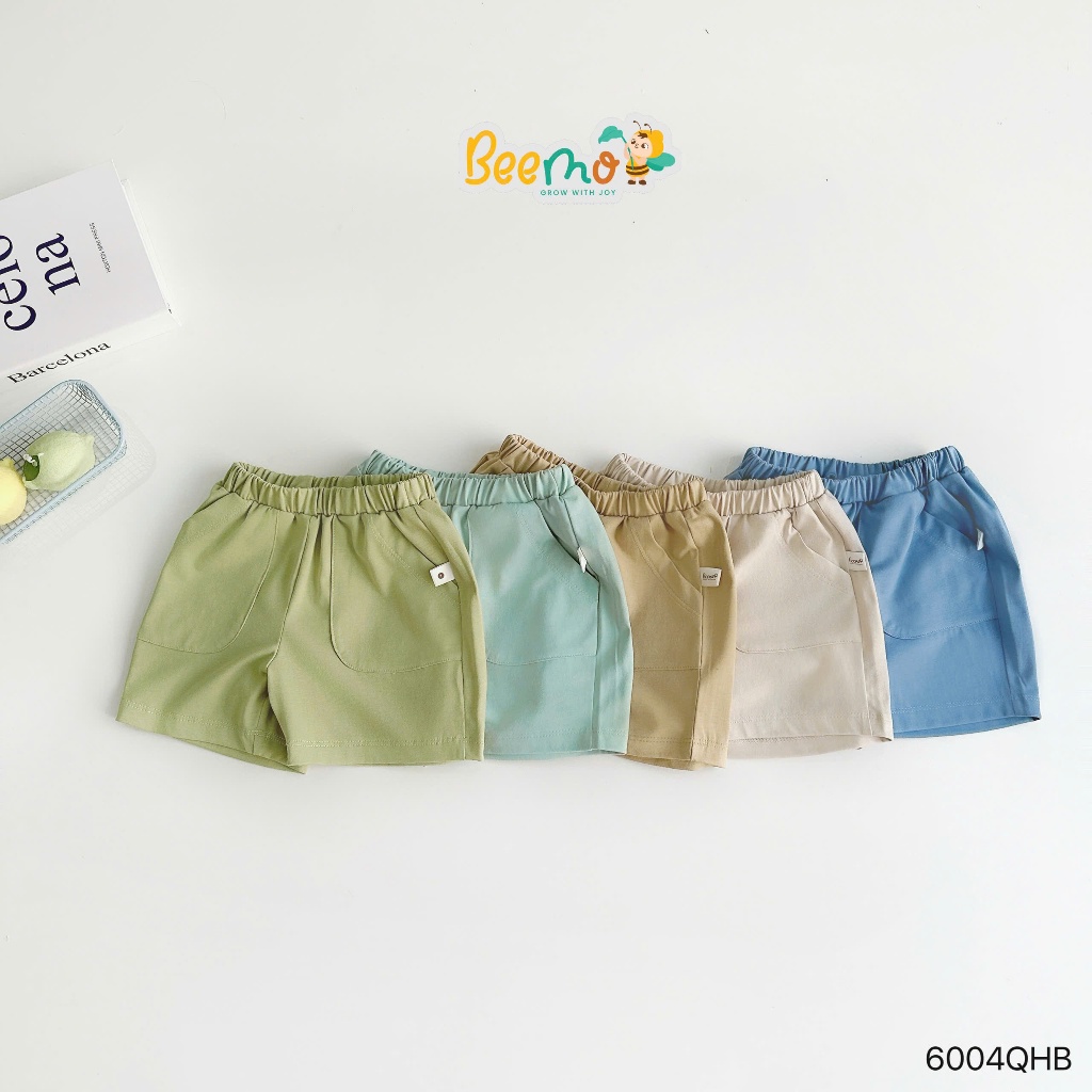Quần thun cotton đùi unisex mềm cho bé, quần đùi cotton co dãn basic dễ mặc