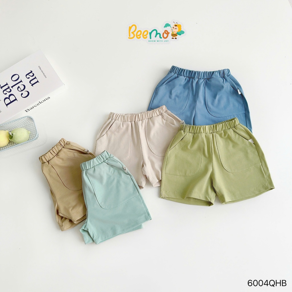 Quần thun cotton đùi unisex mềm cho bé, quần đùi cotton co dãn basic dễ mặc