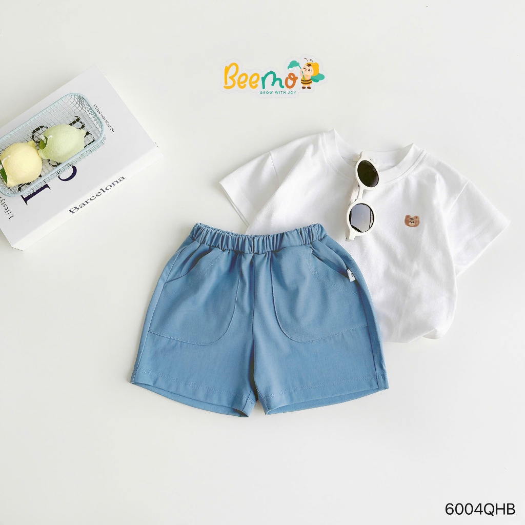 Quần thun cotton đùi unisex mềm cho bé, quần đùi cotton co dãn basic dễ mặc