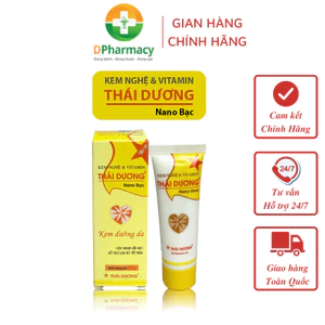 Kem Nghệ Thái Dương Có Nano Bạc - Hỗ trợ Mờ Sẹo, Mờ Thâm Nám, Giảm Mụn (Tuýp 20g)