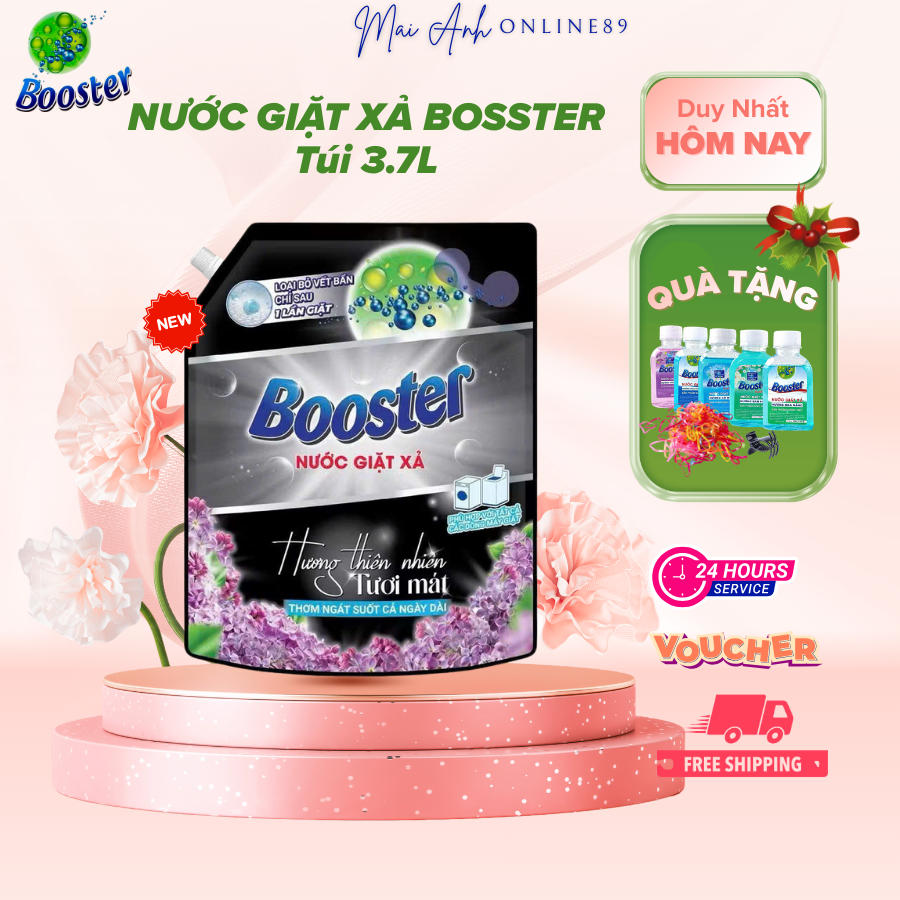 [MỚI] Bosster hương thiên nhiên tươi mát túi 3.7L, Nước giặt xả Bosster 2in1 thơm lâu, Sạch sâu