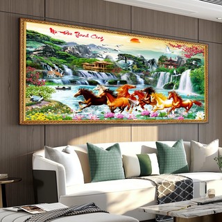 Tranh Phong Cảnh SƠN THỦY HỮU TÌNH Trang Trí Treo Tường Phòng Khách Bằng Vải Cavas Lụa Cao Cấp PC01 - BEEKIDS