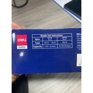 Bấm kim Deli 0414S Xanh Dương - Bấm đến 50 tờ - Bền Đẹp - Chất Lương
