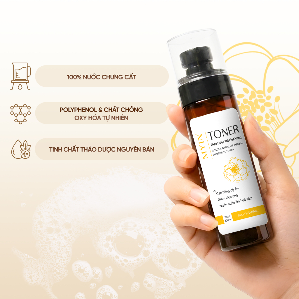 MYIN Toner Trà Hoa Vàng 100ml - Dưỡng Ẩm, Dưỡng Sáng Da, Hỗ Trợ Giảm Mụn