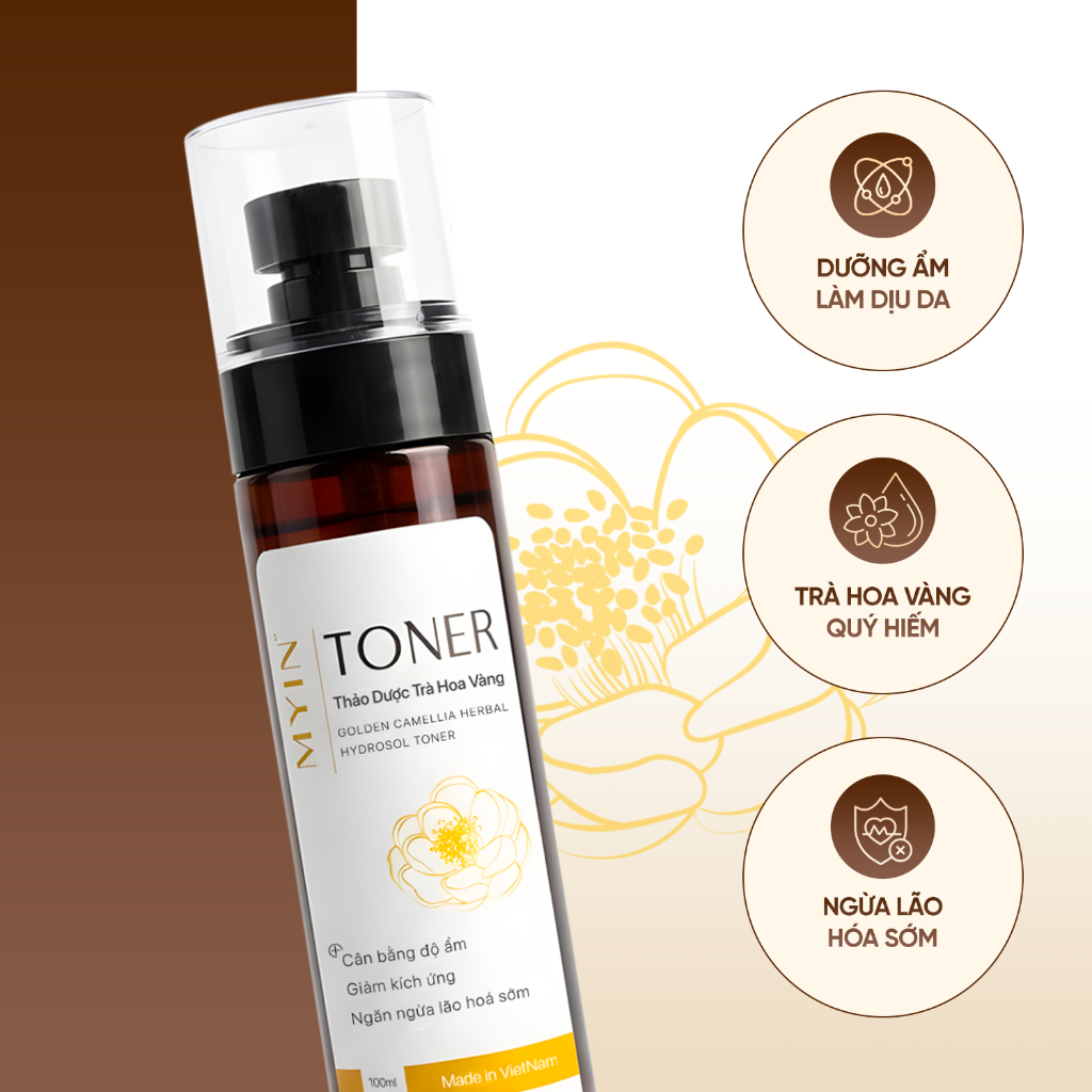 MYIN Toner Trà Hoa Vàng 100ml - Dưỡng Ẩm, Dưỡng Sáng Da, Hỗ Trợ Giảm Mụn