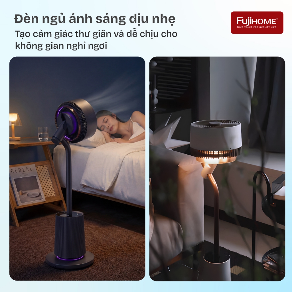 Quạt tuần hoàn không khí điều khiển giọng nói Nhập Khẩu FUJIHOME CFR01PRO-VOICE có phun sương tạo ẩm