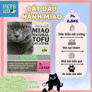 [GIÁ TỐT] [CHÍNH HÃNG] Cát mèo đậu nành MIAOCAT 2.8kg (7L) - TRÀ XANH/CÀ PHÊ/SỮAT