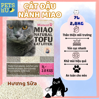 [GIÁ TỐT] [CHÍNH HÃNG] Cát mèo đậu nành MIAOCAT 2.8kg (7L) - TRÀ XANH/CÀ PHÊ/SỮAT