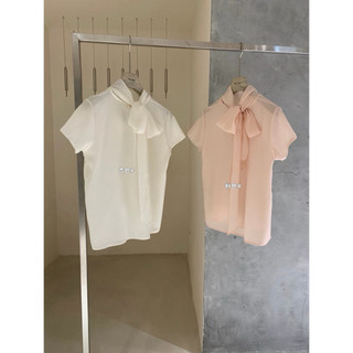 𝐏𝐡𝐢𝐞𝐧 𝐖𝐆𝐖𝐄 | (Sẵn) w8954 Áo Voan Kiểu Cổ Nơ Tiểu Thư Nhẹ Nhàng