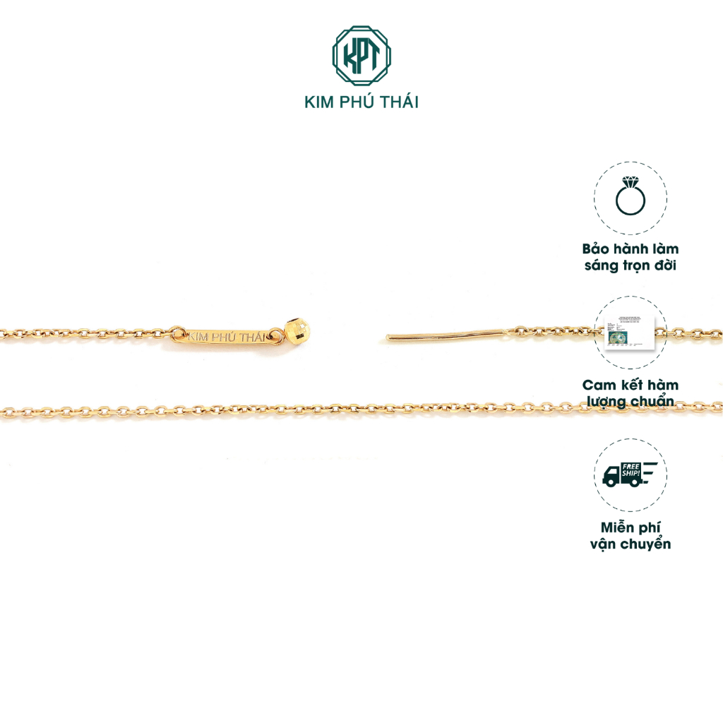 [DÂY CHUYÊN DỤNG CHO CHARM] Dây Chuyền Unisex KIM PHÚ THÁI Vàng 10K Dạng O Mắt Xích 1mm - DV07