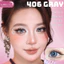 Lens mắt FC-406 Gray màu xám mắt mèo light sáng, viền đen, size lớn - thương hiệu LUNA EYES