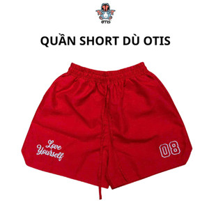 Quần short dù local brand Otis Club thêu form trên gối dây dài chất liệu nylon-Quần short dù nam nữ