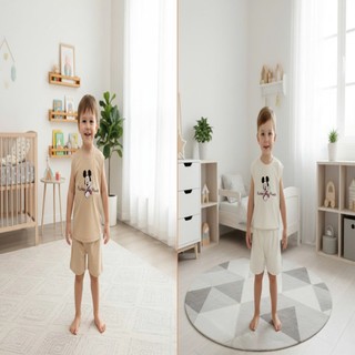 Set Bé Trai Ba Lỗ Mickey Cotton 4 Chiều – Bộ Hè Mềm Mát Cho Bé size 9-25kg