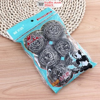Set Búi Sắt Cọ Xoong Nồi Sợi Kim Loại Thép Không Gỉ Làm Sạch Hiệu Quả