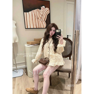 Set Thô Hoa Babydoll Ren Khánh Lê [Sẵn Ship]
