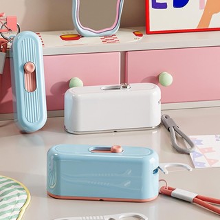 Hộp Đựng Tăm Chỉ Nha Khoa Tự Động Mini Có Gương | Nhả 1 Tay Vệ Sinh | Có Dây Treo Hình Thú Dễ Thương