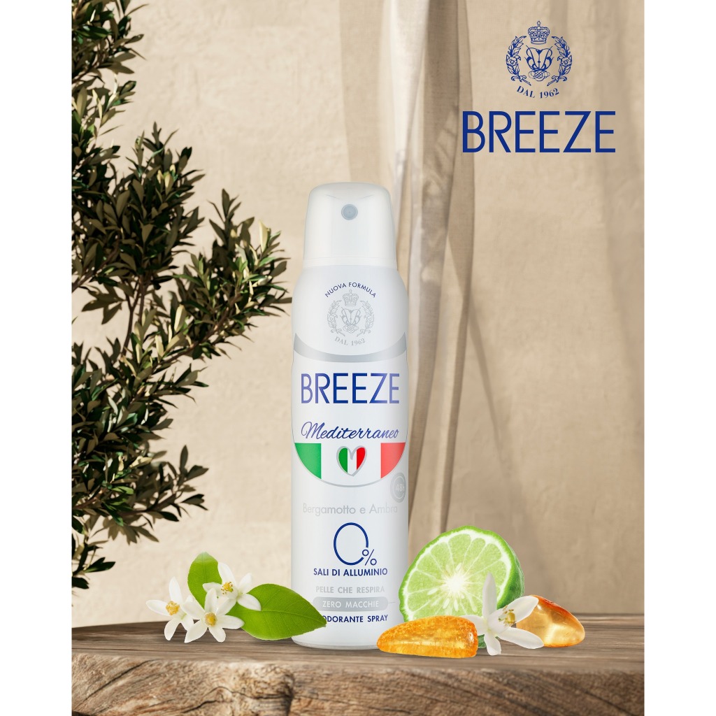 [SIÊU ƯU ĐÃI 50%] Combo 3 Xịt Khử Mùi Hương Nước Hoa Breeze Mediterraneo 150ml + Tặng 1 Breeze Squeeze