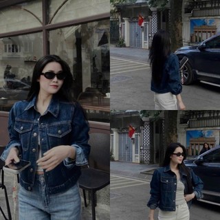 LOU BAE| (HÀNG QC) Áo Khoác Nữ Tay Dài Dáng Ngắn Chất Jeans