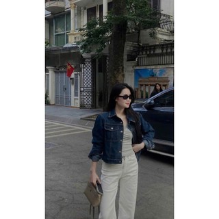 LOU BAE| (HÀNG QC) Áo Khoác Nữ Tay Dài Dáng Ngắn Chất Jeans