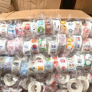 Cuộn 500 sticker hoạt hình ngộ nghĩnh, tem dán sticker hoạt hình nhiều mẫu mã cute lựa chọn