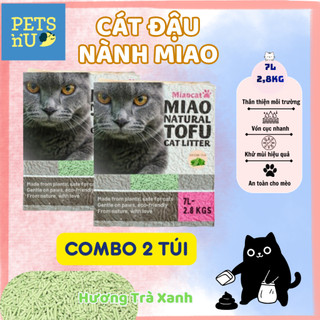 [GIÁ TỐT] [CHÍNH HÃNG] Cát mèo đậu nành MIAOCAT 2.8kg (7L) - TRÀ XANH/CÀ PHÊ/SỮAT
