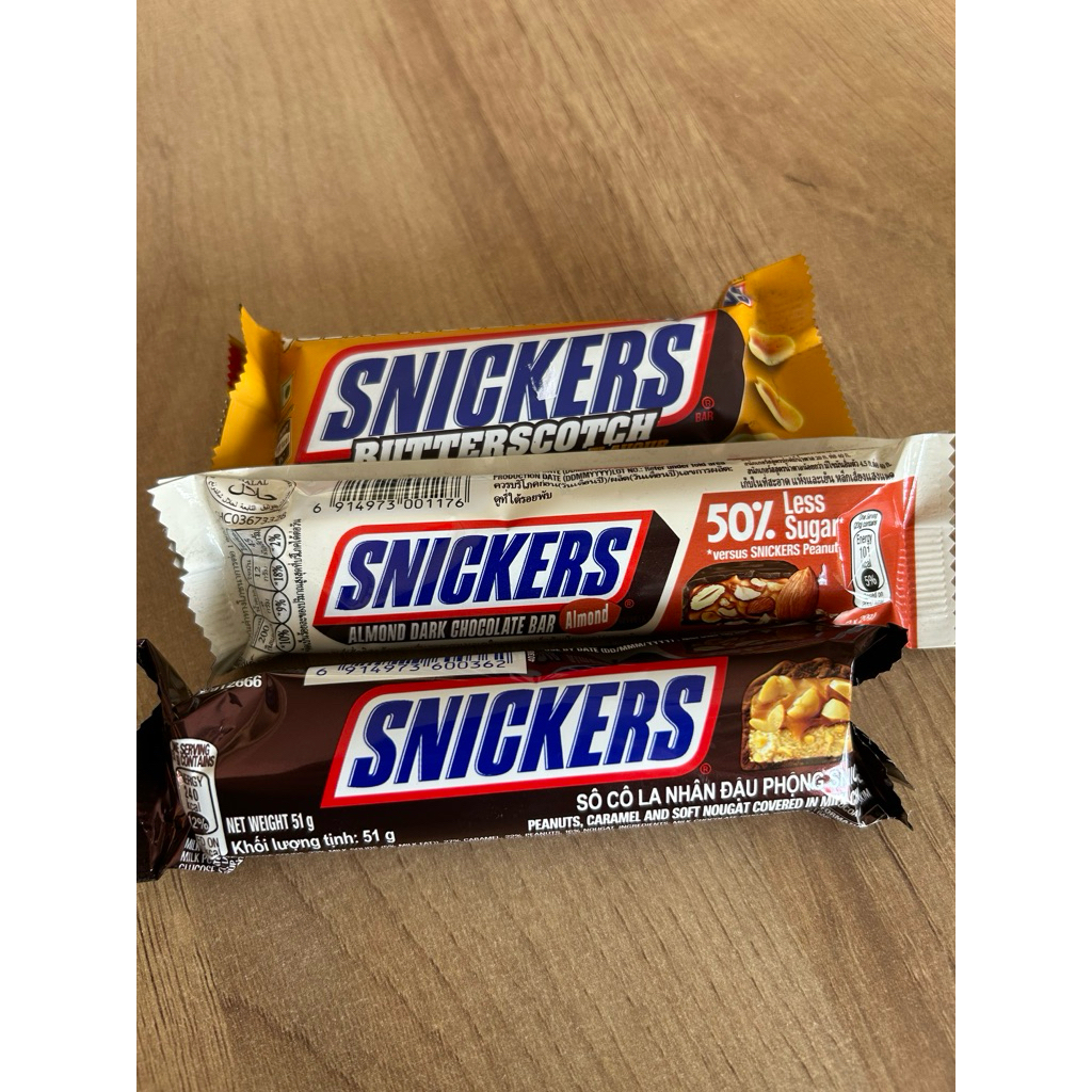 Socola Snickers 40g–51g | Almond Dark 50% Less Sugar | Butterscotch ...
