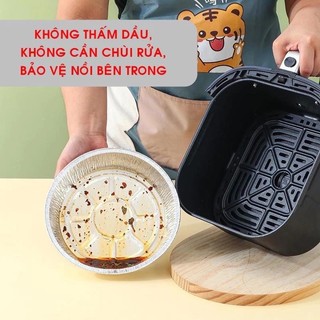 khay giấy bạc 22cm chống dính hiệu quả 30 cái lót nồi chiên không dầu an toàn tiện lợi