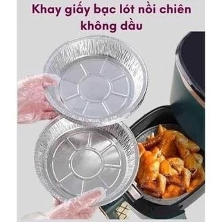 khay giấy bạc 22cm chống dính hiệu quả 30 cái lót nồi chiên không dầu an toàn tiện lợi
