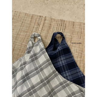 𝐏𝐡𝐢𝐞𝐧 𝐖𝐆𝐖𝐄 | (Sẵn) w8904 Áo Lệch Vai Soắn Kẻ Caro