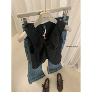 𝐏𝐡𝐢𝐞𝐧 𝐖𝐆𝐖𝐄 | (Sẵn) w8984 Áo Sát Nách Cổ V Nhún Soắn Vải Sước Thô