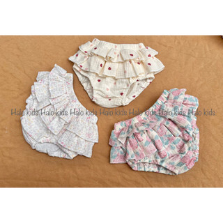 Quần chip Xô muslin nhún bèo 2 tầng dễ thương cho bé gái