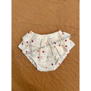Quần chip Xô muslin nhún bèo 2 tầng dễ thương cho bé gái