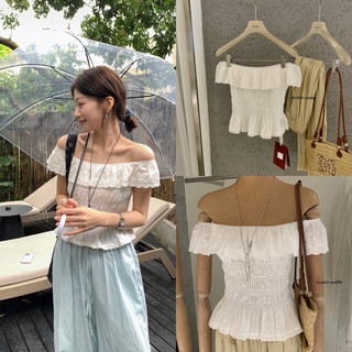 𝐏𝐡𝐢𝐞𝐧 𝐖𝐆𝐖𝐄 | (Sẵn) w8961 Áo Thô Trễ Vai Bèo Chun Summer