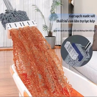Cây Lau Nhà Tự Vắt 45cm x12cm , Xoay 360 Độ tặng kèm 2 bông san hô 2026 ( hàng loại 1 HOT )