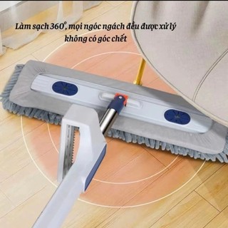 Cây Lau Nhà Tự Vắt 45cm x12cm , Xoay 360 Độ tặng kèm 2 bông san hô 2026 ( hàng loại 1 HOT )