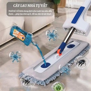 Cây Lau Nhà Tự Vắt 45cm x12cm , Xoay 360 Độ tặng kèm 2 bông san hô 2026 ( hàng loại 1 HOT )