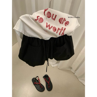 𝐏𝐡𝐢𝐞𝐧 𝐖𝐆𝐖𝐄 | (Sẵn Trắng Đen) w8981 Chân Váy Bí Chất Thô Cạp Chun
