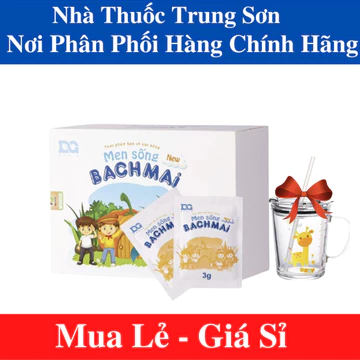 Men sống Bạch Mai NEW Hộp 30 gói Men vi sinh cho bé Táo bón Biếng ăn Tiêu chảy với lợi khuẩn tiêu hóa cho trẻ